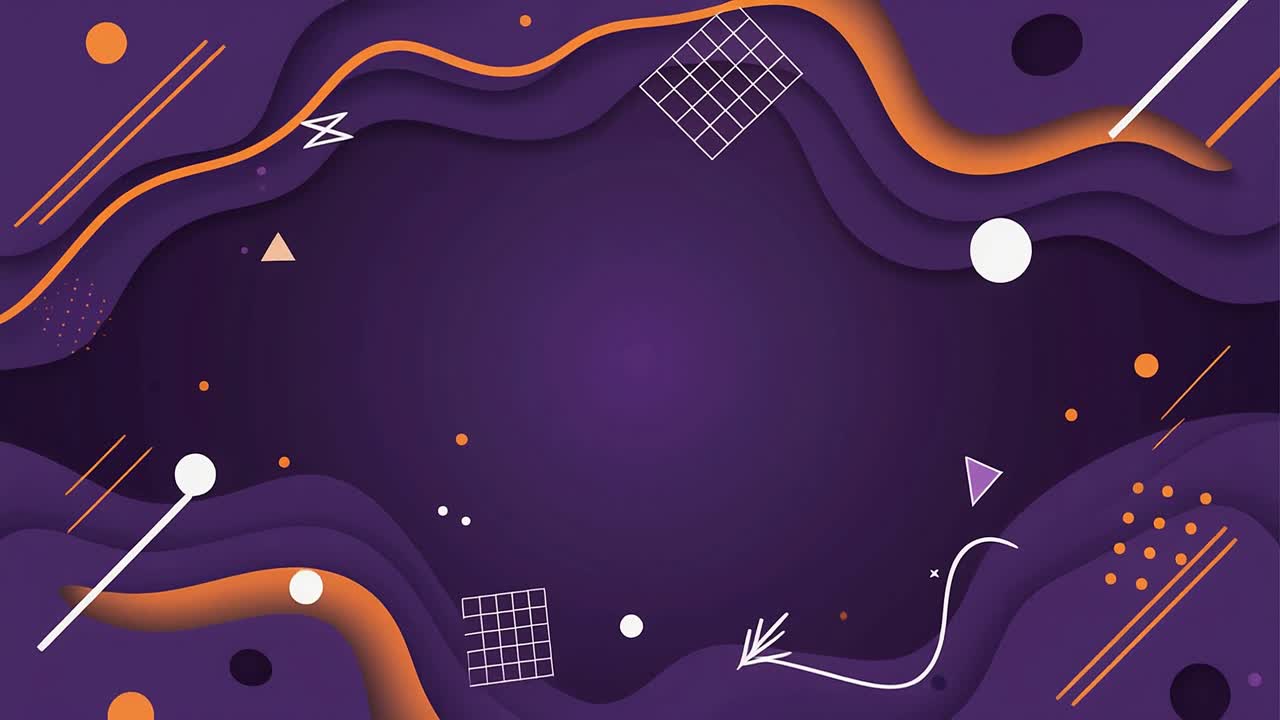 Abstract Animated Background with Wavy Purple and Orange Shapes