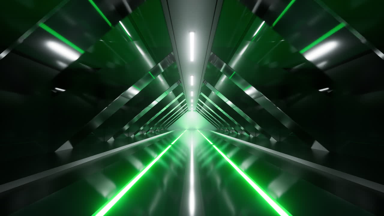 tunnel oscuro con luce luminosa illuminata, rendering 3d.