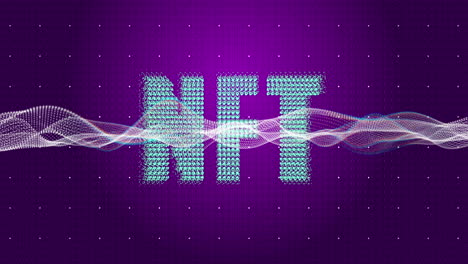 animación de texto nft sobre formas