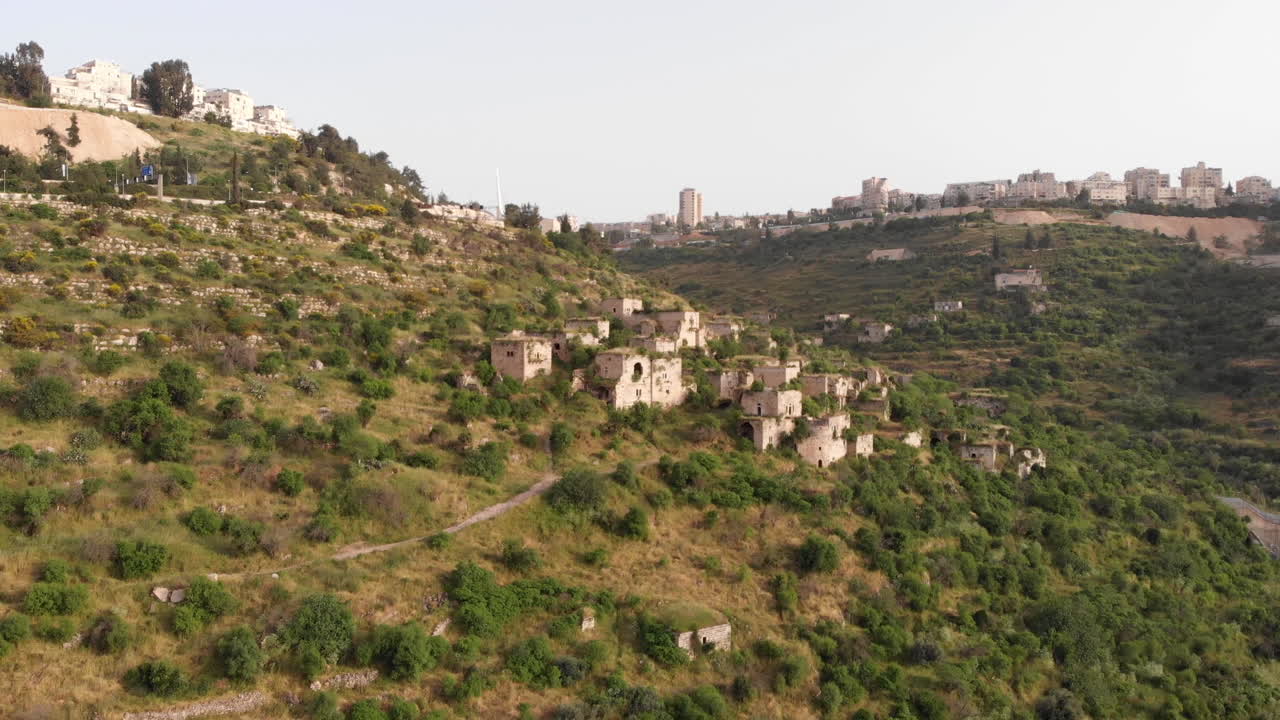 Flying over abandoned Palestinian Lifta Village