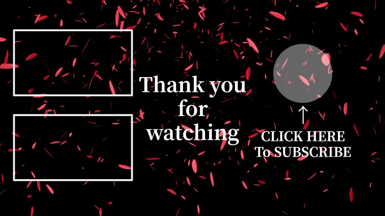 털 떨어지는 입자 끝 카드 끝 화면 모션 그래픽