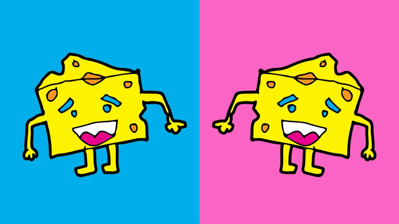 아이들은 팝 아트 그림을 그리고 있습니다. 치즈를 주제로 한 원활한 배경입니다.