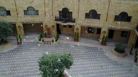 aerial footage of  church in baghdad, iraq
