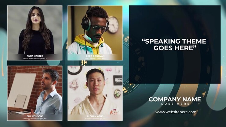 Video Interview Project Template with Multiple Speaker Layouts