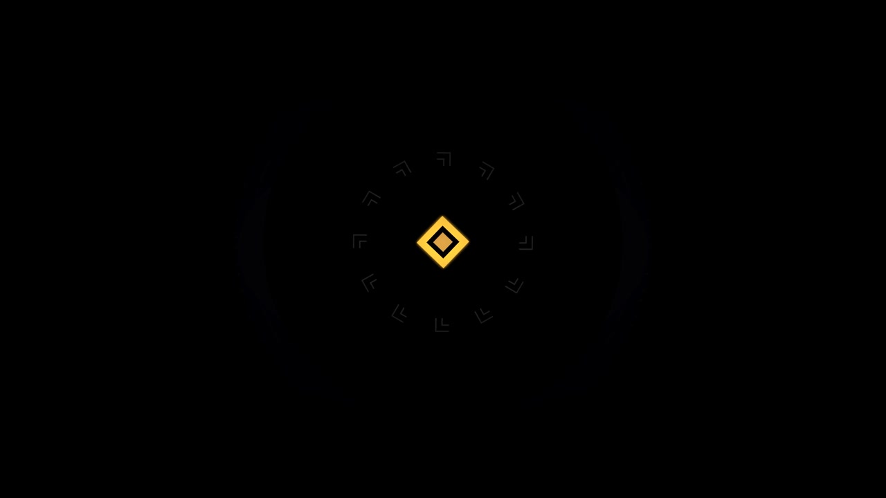 Abstract Geometric Motion Graphics with Rotating Yellow Square