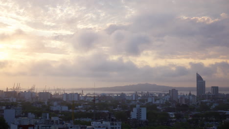 Day-to-night-time-lapse-of-fog-rolling-into-Montevideo-Uruguay-port