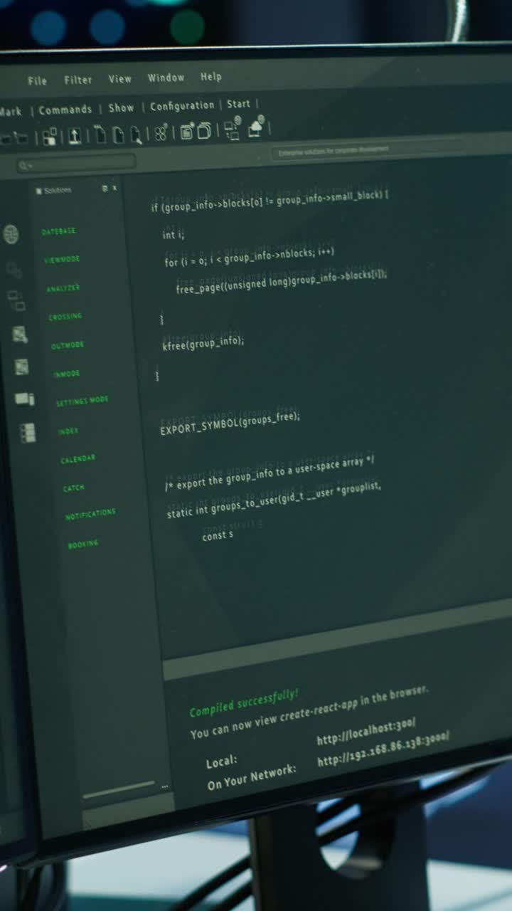 Software Development Code Displayed on Computer Monitor