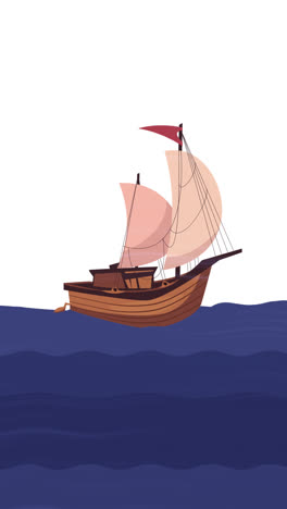 an animation of flat columbus day illustration