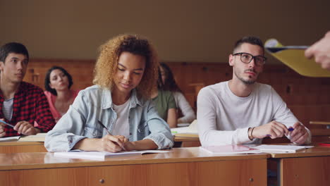students in a university lecture