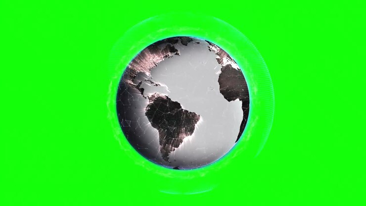 Globe animation in front of green screen