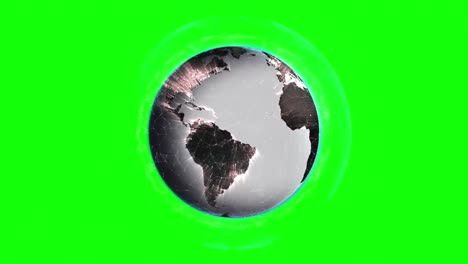 globe animation in front of green screen