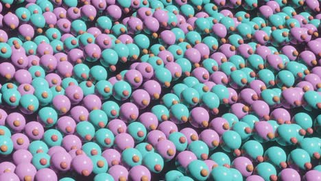 bolas multicolores en fondo animado de renderizado 3d abstracto. bucle sin costuras animación 3d moderna y satisfactoria