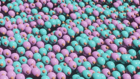 multicolor balls in abstract 3d render animated background. seamless loop modern satisfying 3d animation