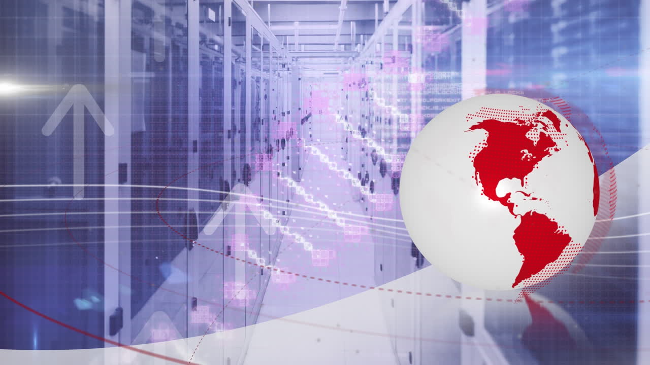 서버  ⁇  위에 dna 스트랜드가 있는 지구의 애니메이션