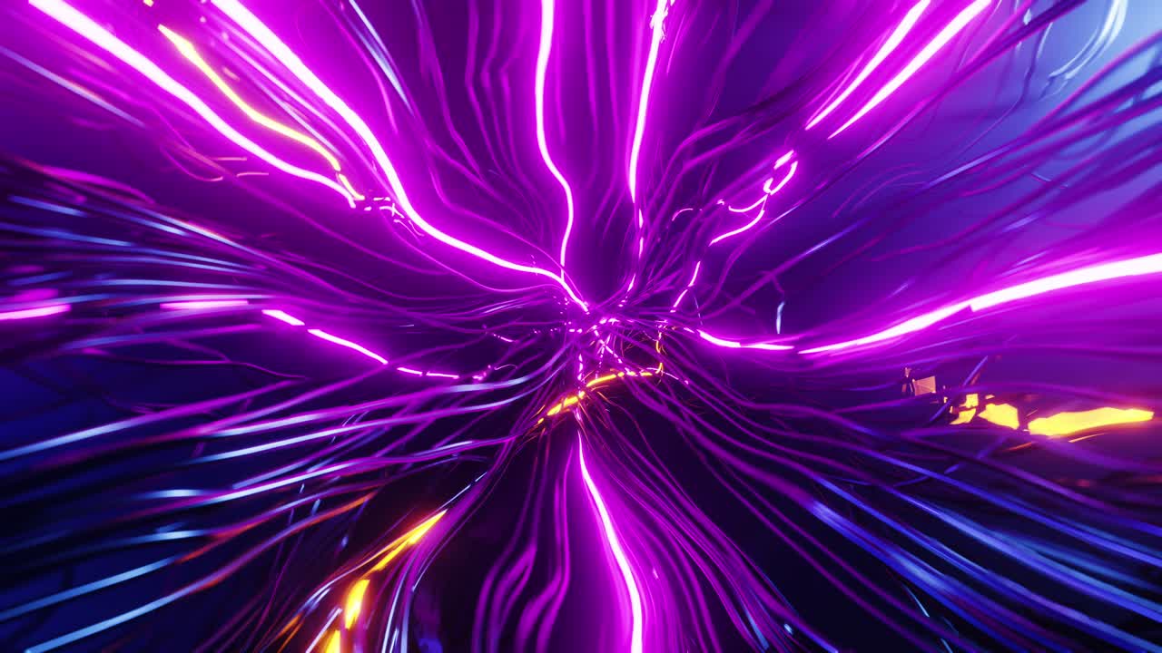 The intertwining wires flash in different colors. Looped seamles