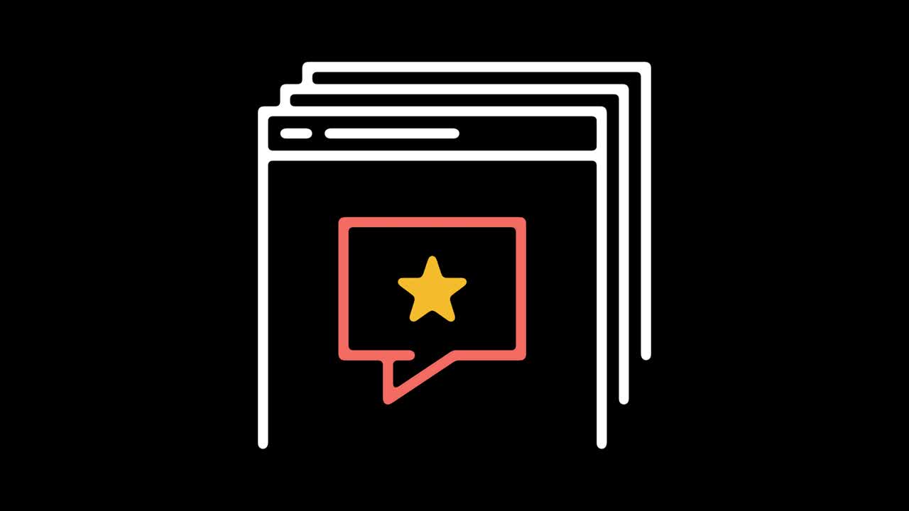 Website Rating Line Icon Animation with Alpha