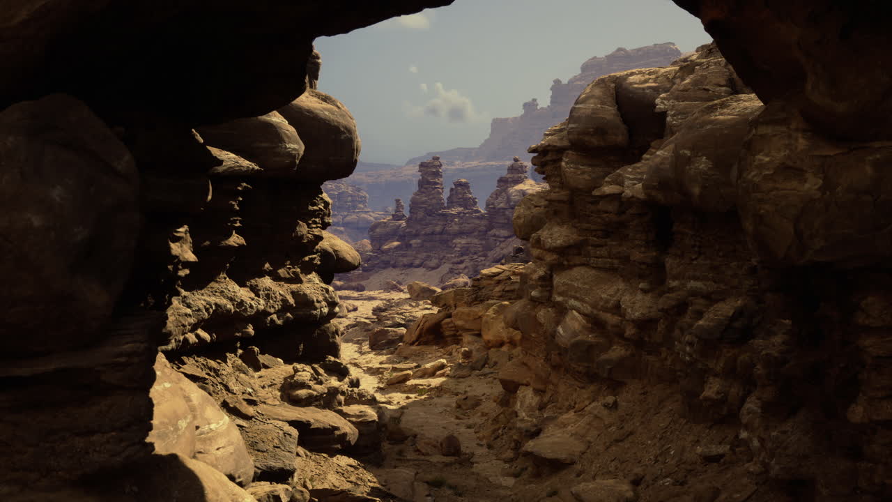 Stunning rock formations create a breathtaking canyon landscape at sunset