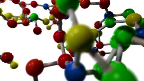 molecule ball and stick model fly through atoms chemistry biology science tech