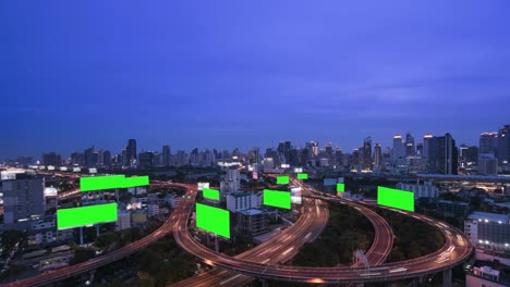 time lapse view of bangkok city