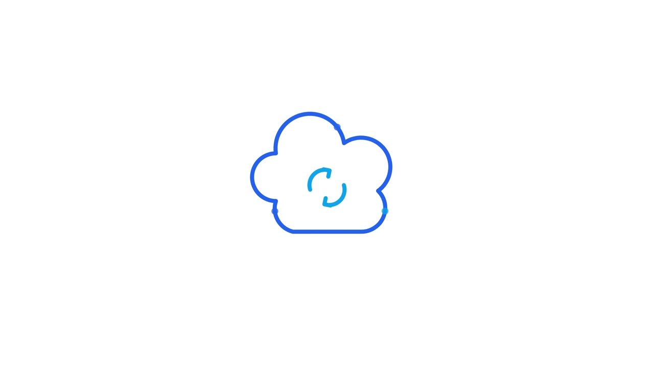Animated Cloud Icon with Rotating Sync Symbol