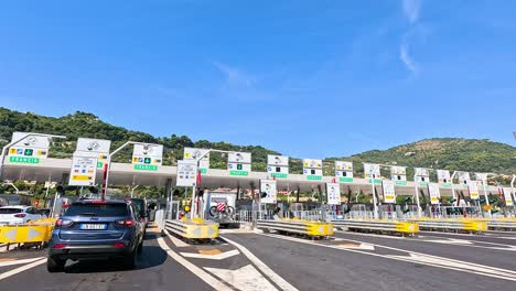 driving through a toll booth in monte carlo