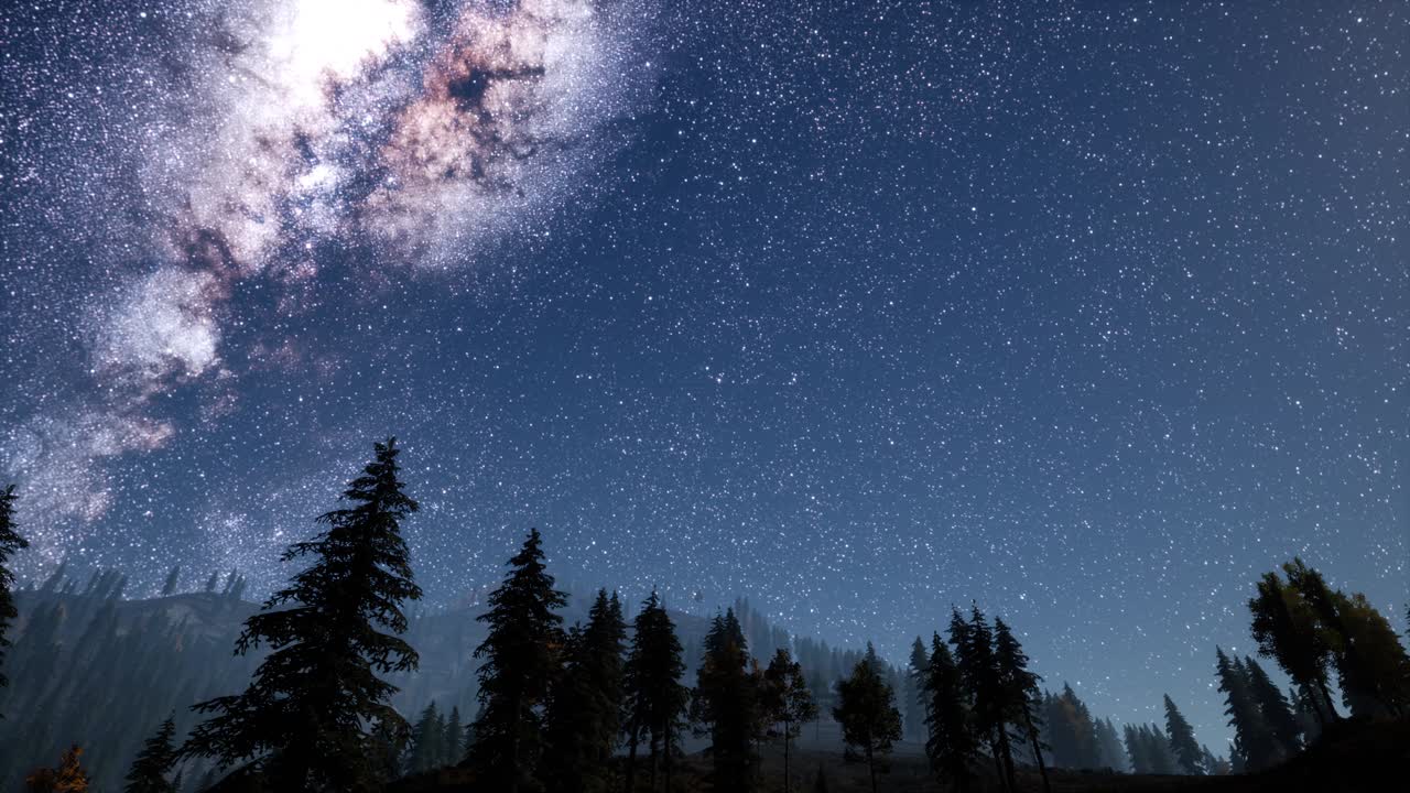 Stelle della Via Lattea con luce di luna