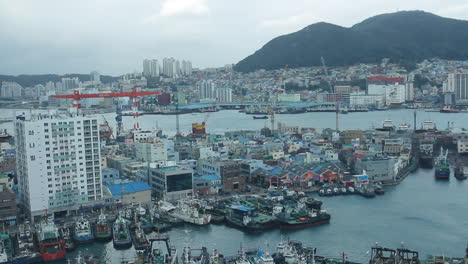 Timelapse-Del-Puerto-Del-Astillero-En-Busan-Corea-Del-Sur