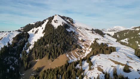 amden weesen switzerland dusk flight over valley in mountain