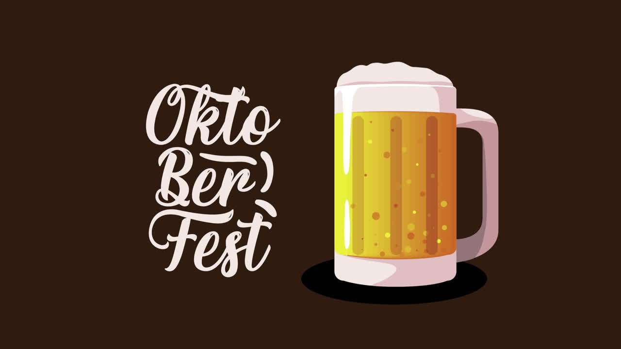 letras de oktoberfest con animación de cerveza