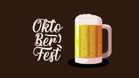 oktoberfest lettering with beer animation