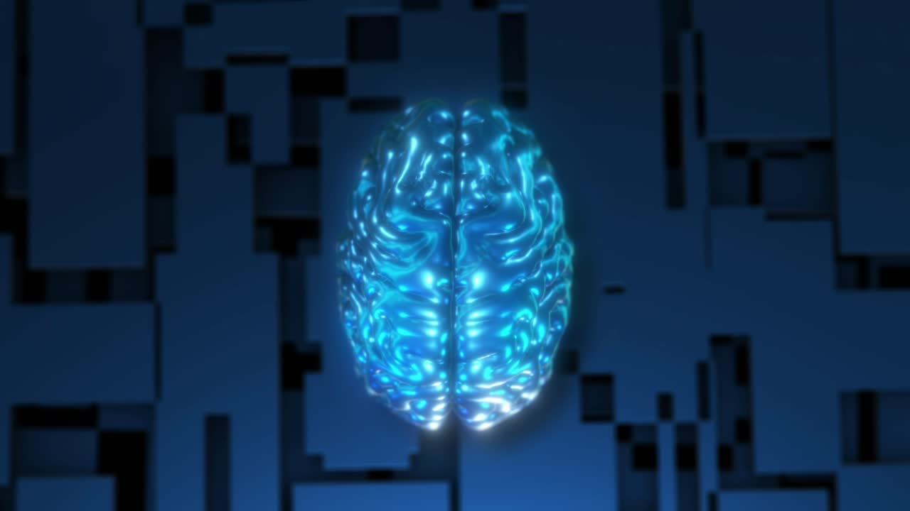 Concept of Big Data and Deep Learning Modern Technology. Futuristic Cyber Technology Innovations. AI Artificial intelligence digital brain animation