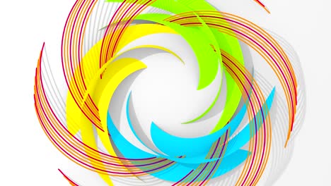 4k. flor digital abstracta. versión con colores amarillo, cian y azul.