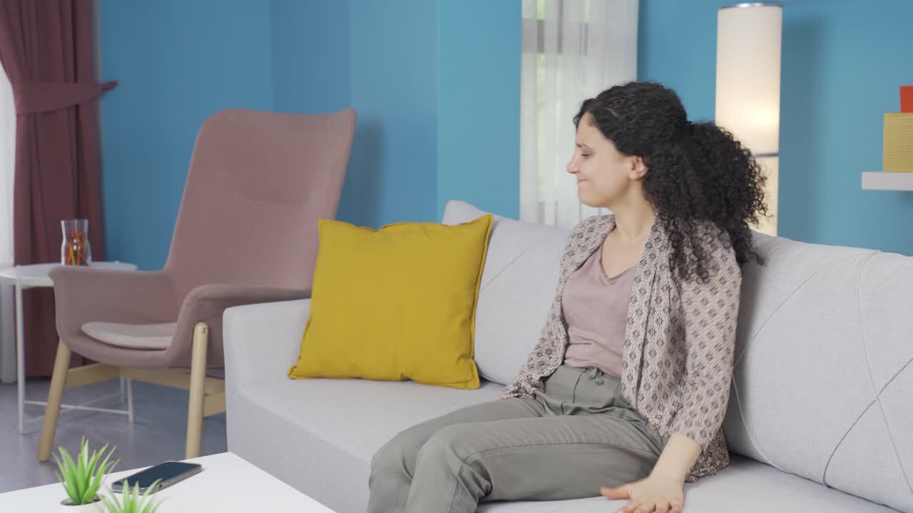 The young woman who doesn't feel well.