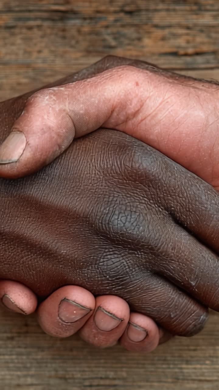 Symbolic Handshake Representing Unity, Trust, and Cooperation Between Diverse Cultures and Backgrounds in a Powerful Visual Narrative