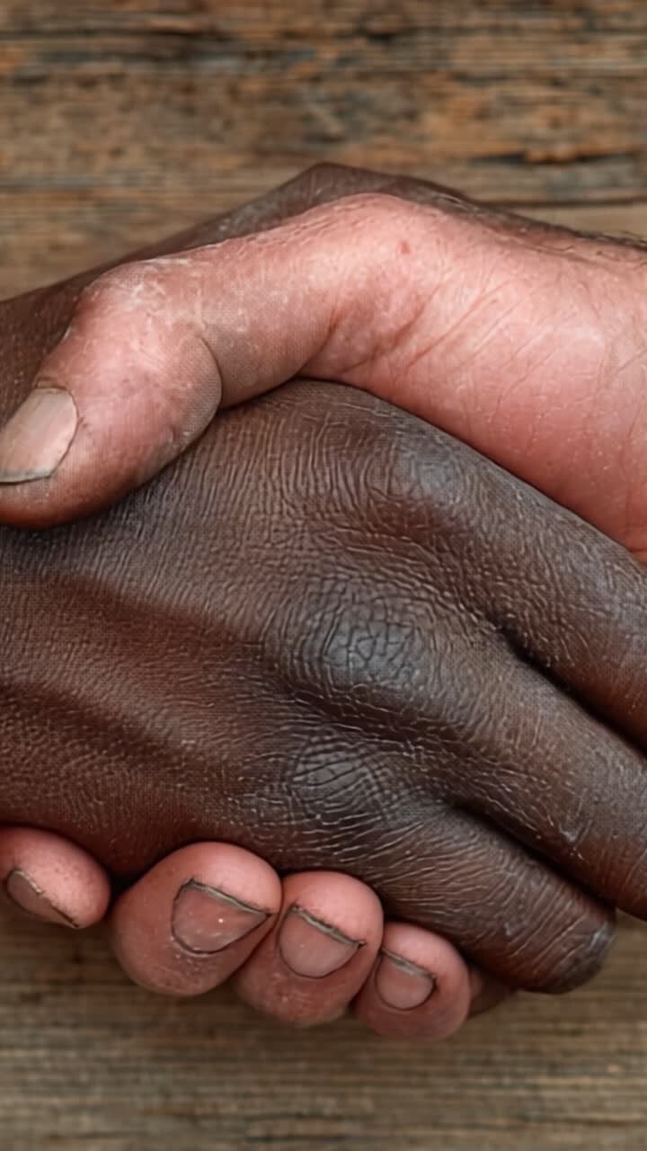 Symbolic Handshake Representing Unity, Trust, and Cooperation Between Diverse Cultures and Backgrounds in a Powerful Visual Narrative