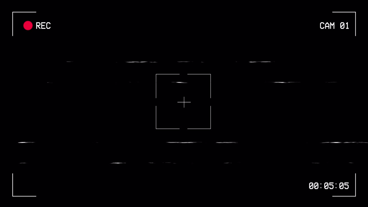 CCTV Security Camera Recording Interface with Glitch Effects