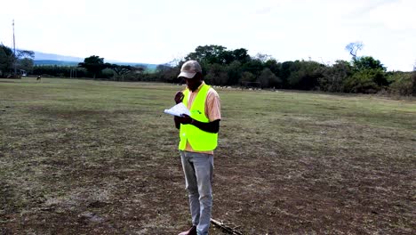 drone pilot surveying forest. climate smart