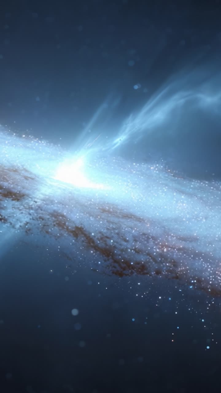 En fantastisk kosmisk fremvisning: Udforsk det dynamiske samspil mellem lys og stof i denne smukke galaksescene fanget i to billeder