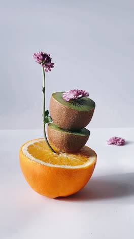 fruit and flower arrangement