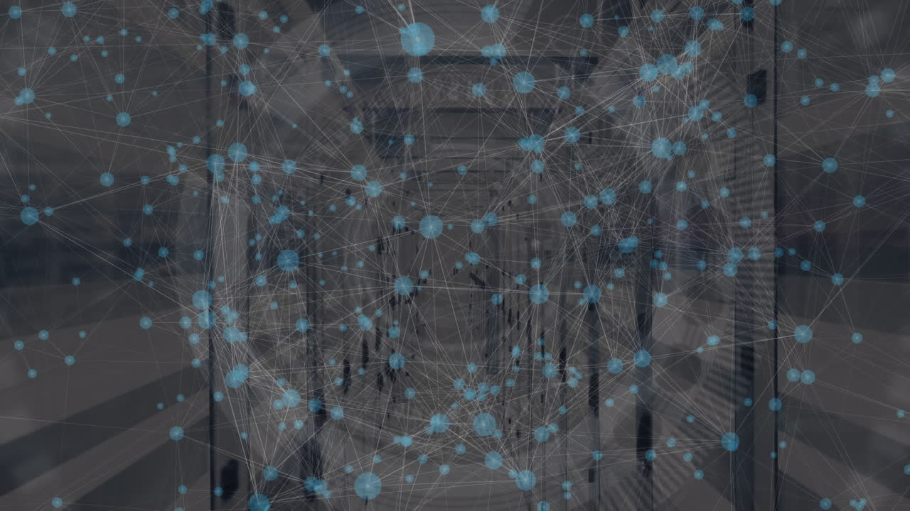 서버를 통한 연결 네트워크와 서클의 애니메이션