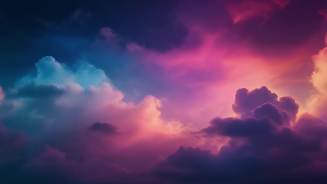 Vibrant Sunset Clouds With Colorful Pink and Blue Hues
