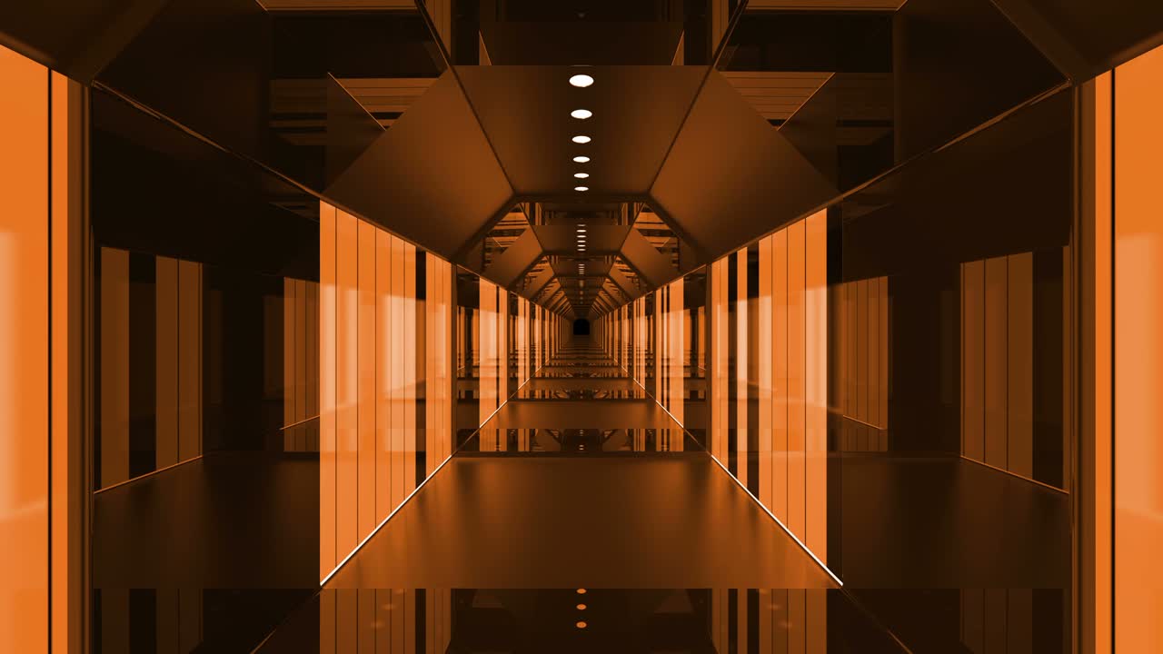 tunnel tecnologico a sfondo arancione a risoluzione 4k