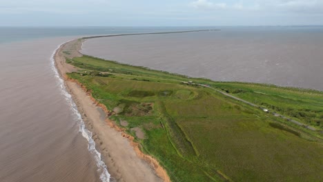 Aerial-footage-of-Spurn-head-peninsula-on-the-estuary-of-the-river-Humber