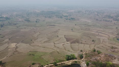 drone video shot of vast fields after harvest