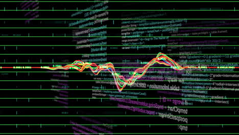 animación del procesamiento de datos sobre un fondo negro