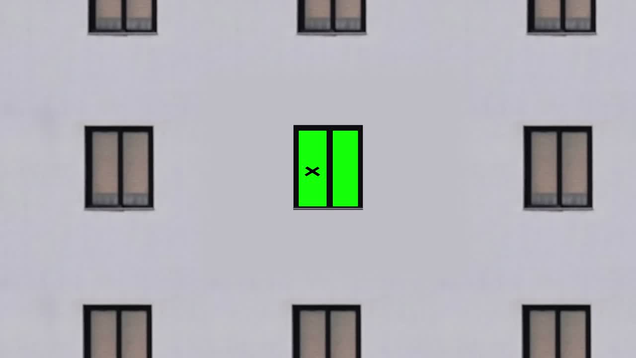 크로마키 창문이 있는 다층 건물로 이동