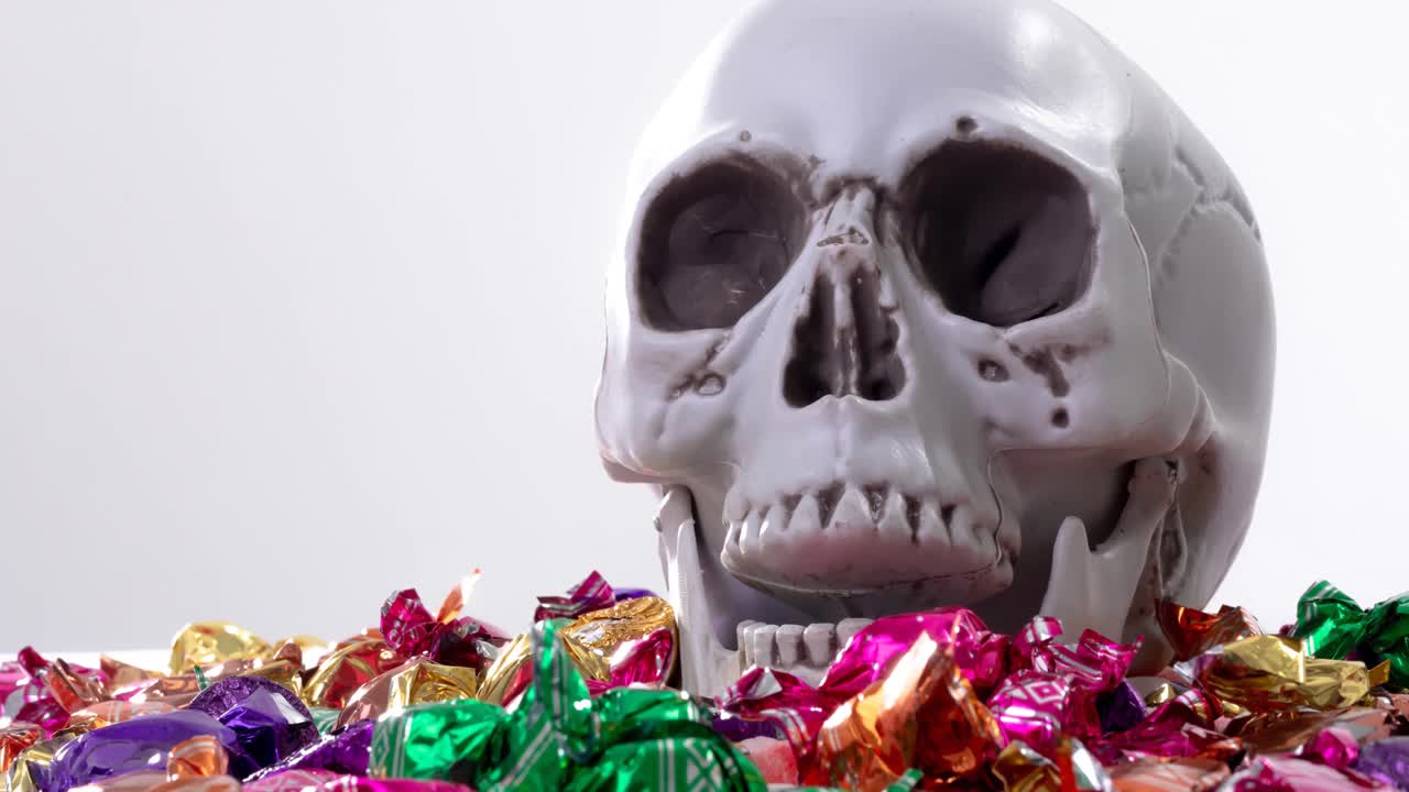 Animazione di dolcetti su sfondo bianco.