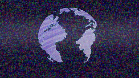 animation of tv glitch over globe