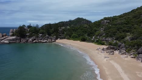 drone shot: beach on magnetic island in australia