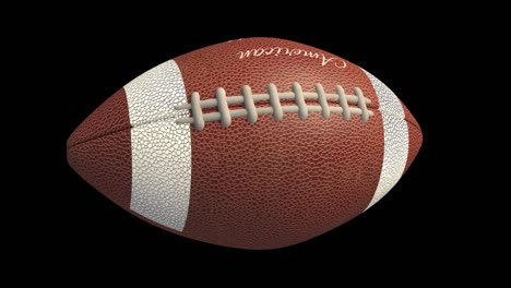american football ball flying and spinning, 4k alpha loop
